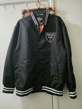 Puppies Make Me Happy Men's Bomber Jacket Size Large Pre-Owned